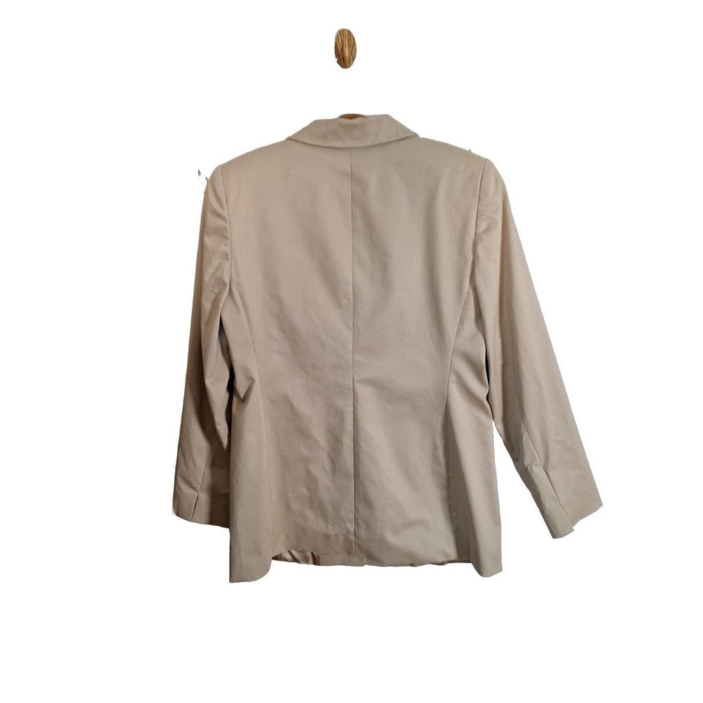 Vintage 90s Ellen Tracy Neutral Cotton Stretch Blazer Jacket Women 8P Career - Picture 4 of 10